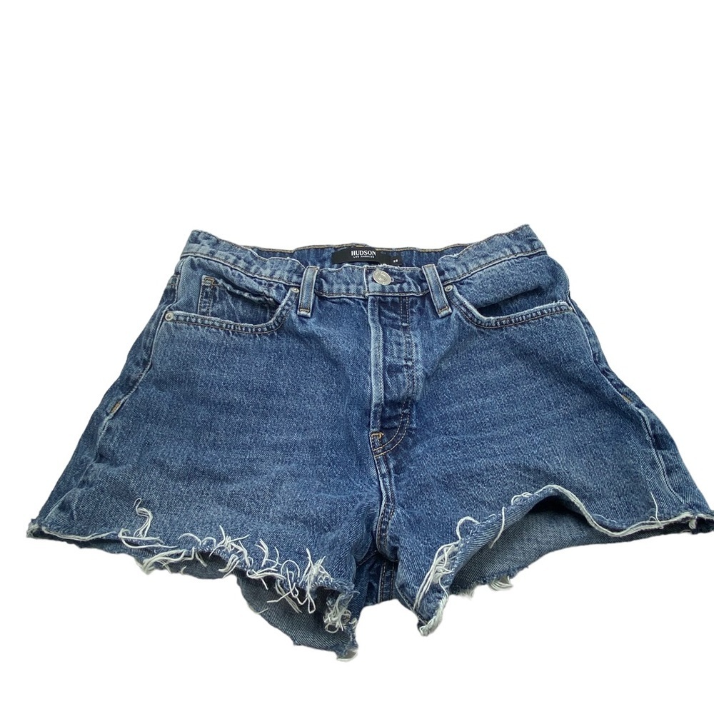 Hudson Jeans Distressed Dark Blue Denim Jean Shorts